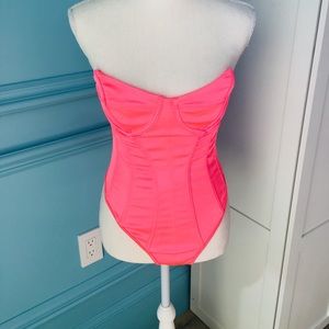 White Fox Boutique Neon Pink Bodysuit
